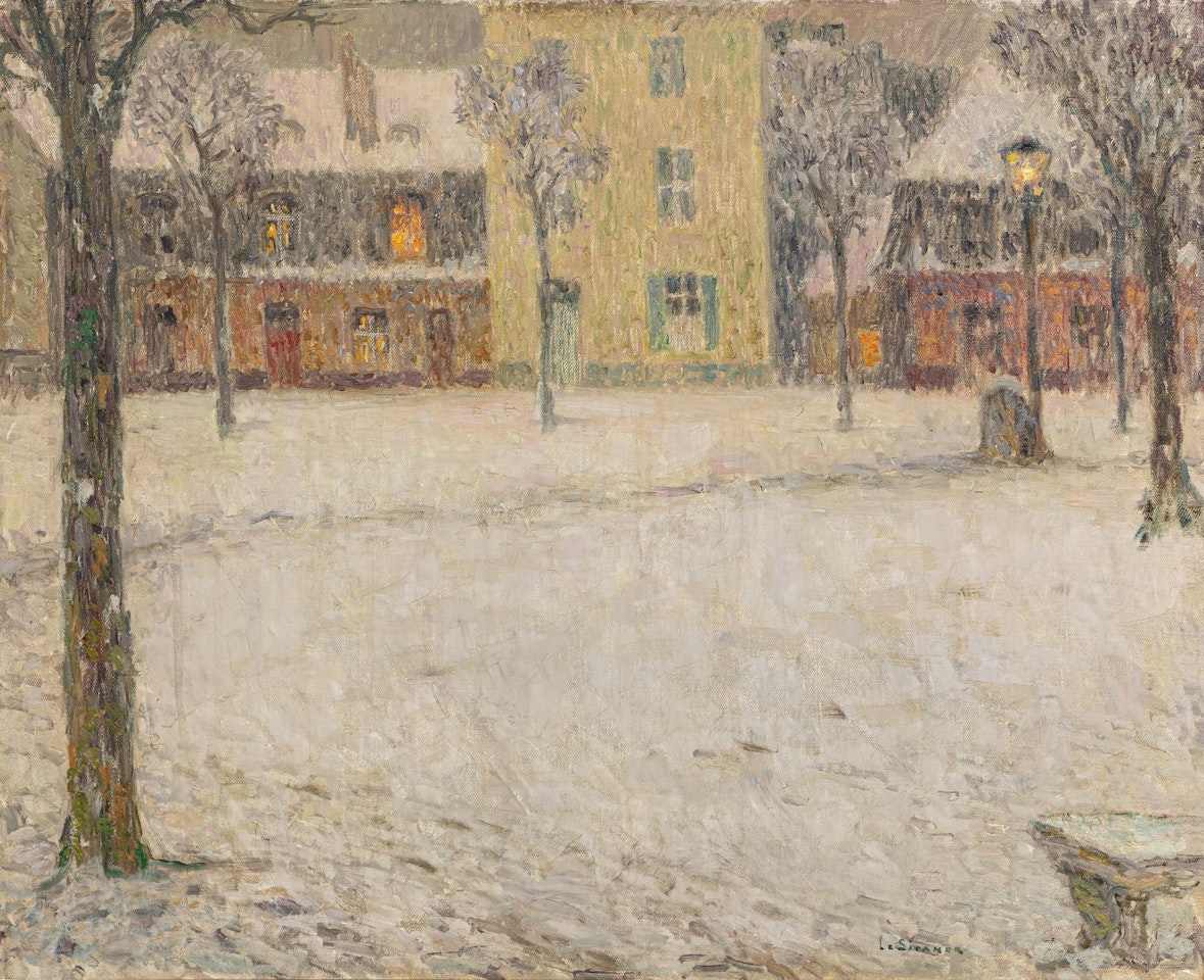 Place Saint Louis, Neige by Henri Le Sidaner