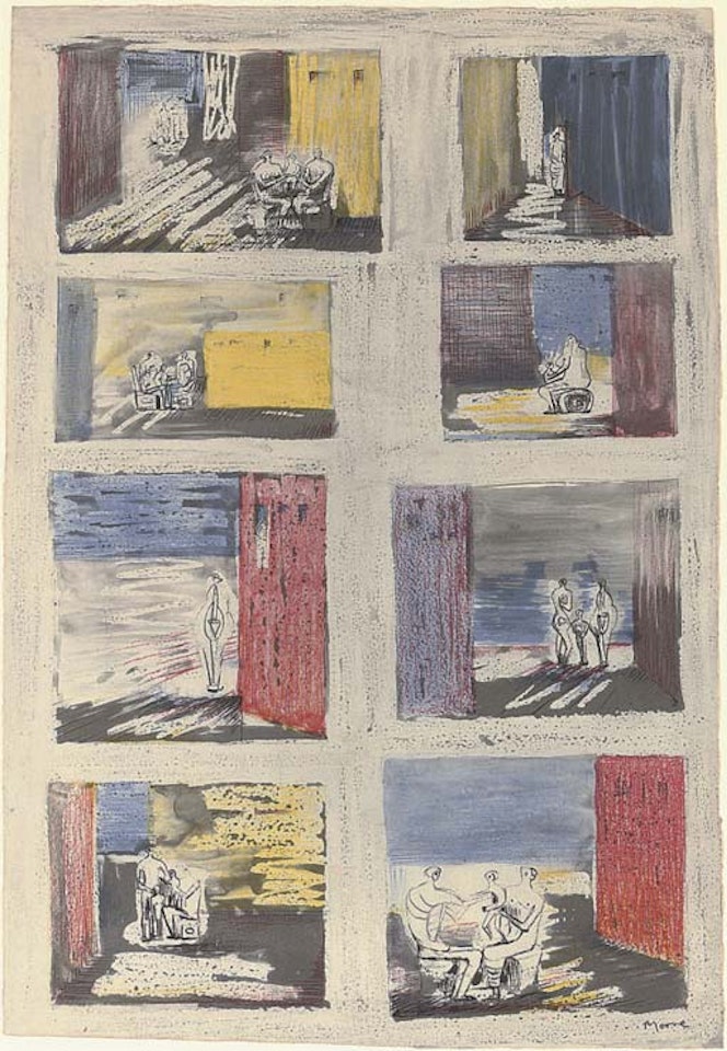Figures in Settings (C. 5) by Henry Moore