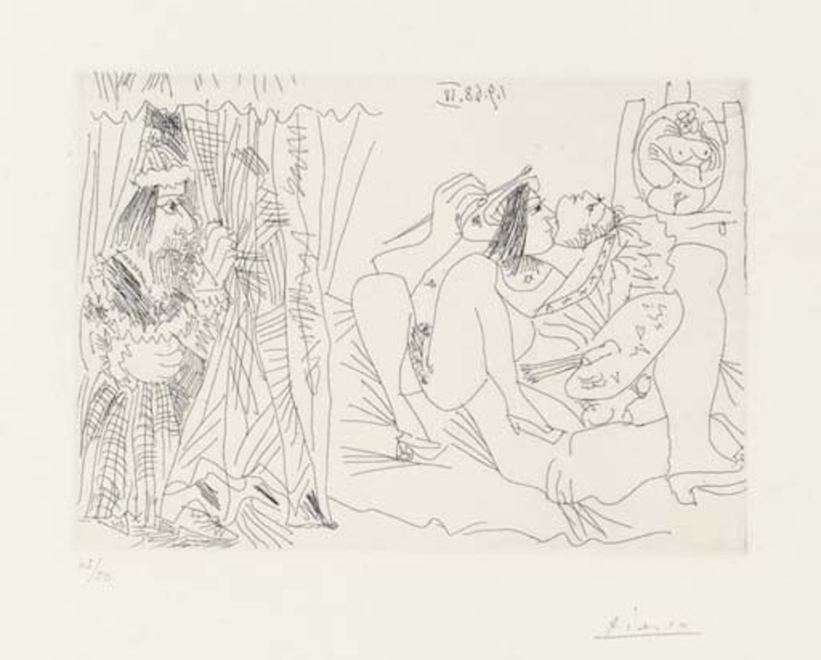 RaphaÃ«l et la Fornarina IX, from Series 347 (B. 1784; Ba. 1801 Bb1) by Pablo Picasso