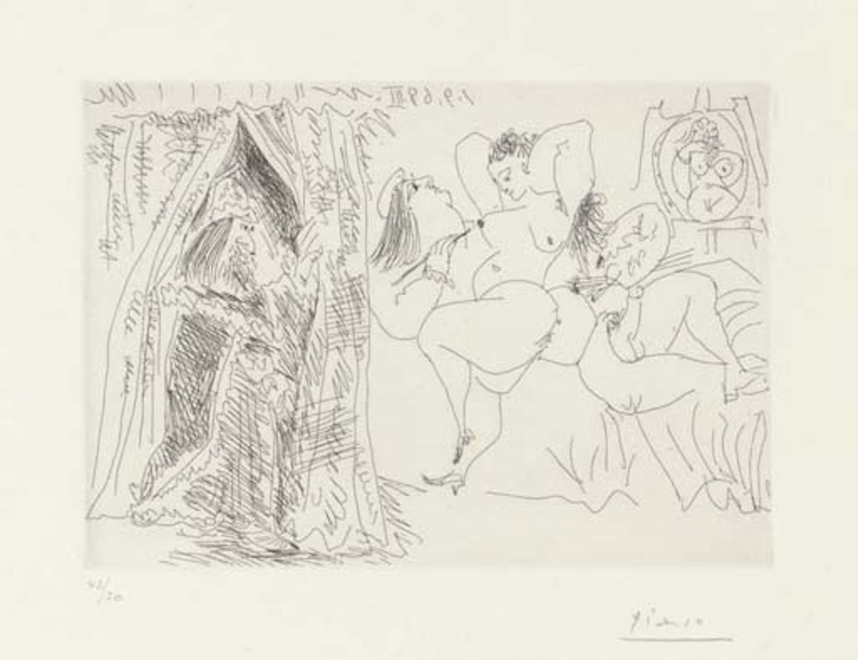 RaphaÃ«l et la Fornarina IX, from Series 347 (B. 1784; Ba. 1801 Bb1) by Pablo Picasso