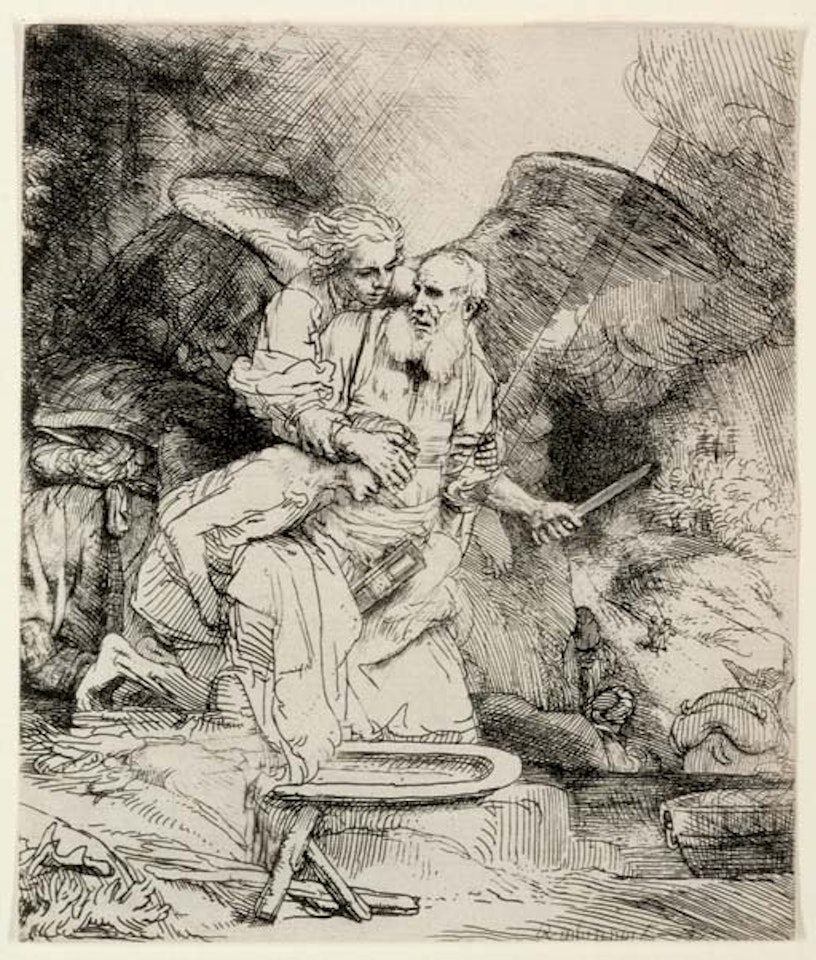 Abraham's Sacrifice  (B., Holl. 35 H. 283) by Attributed to Rembrandt Harmensz van Rijn