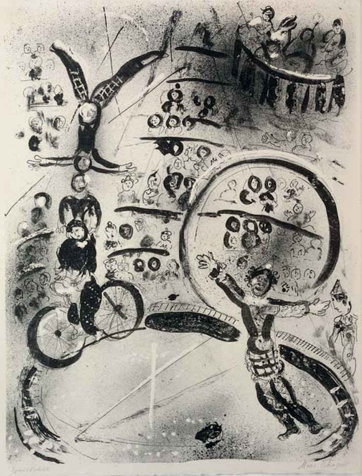 Les Cyclistes  (M. 171) by Marc Chagall