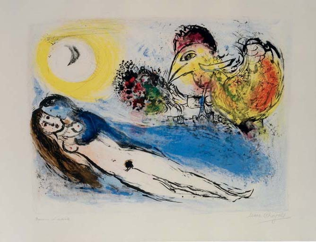 Bonjour sur Paris  (M. 71) by Marc Chagall