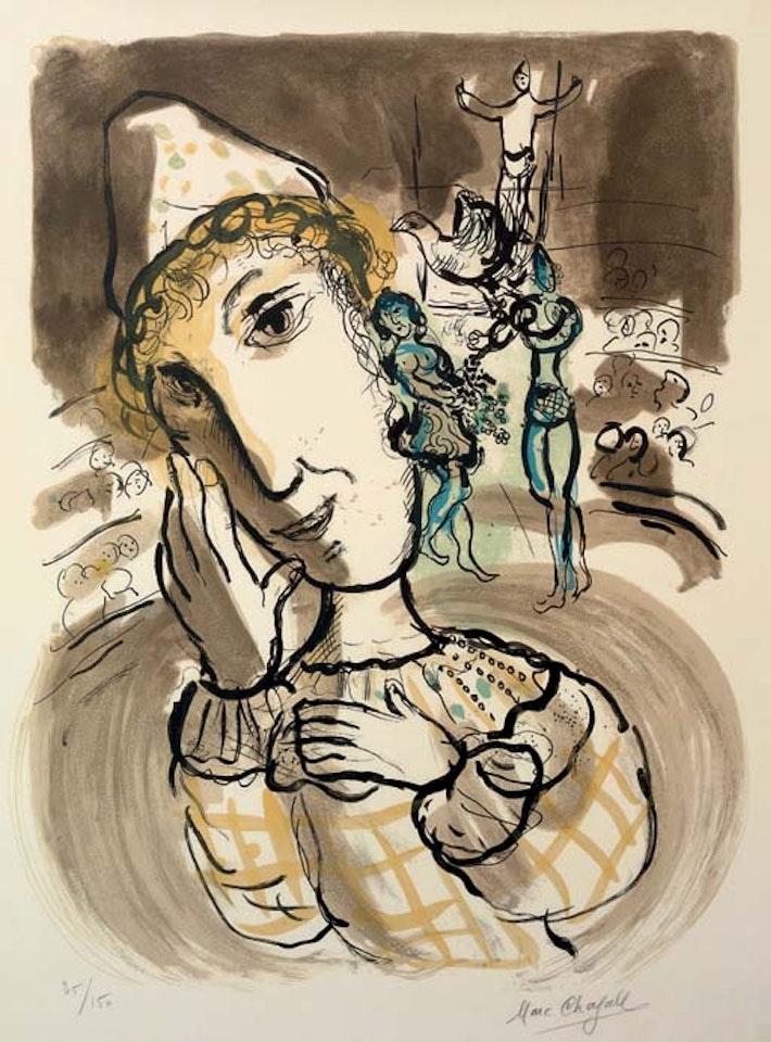 Cirque au Clown Jaune  (M. 443) by Marc Chagall