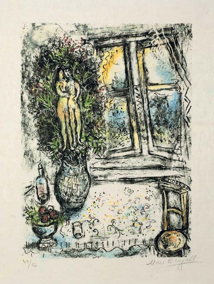 La Fenêtre Entrouverte  (M. 738) by Marc Chagall