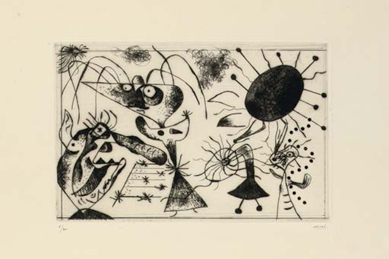 One plate, from Série Noire et Rouge (D. 33) by Joan Miró