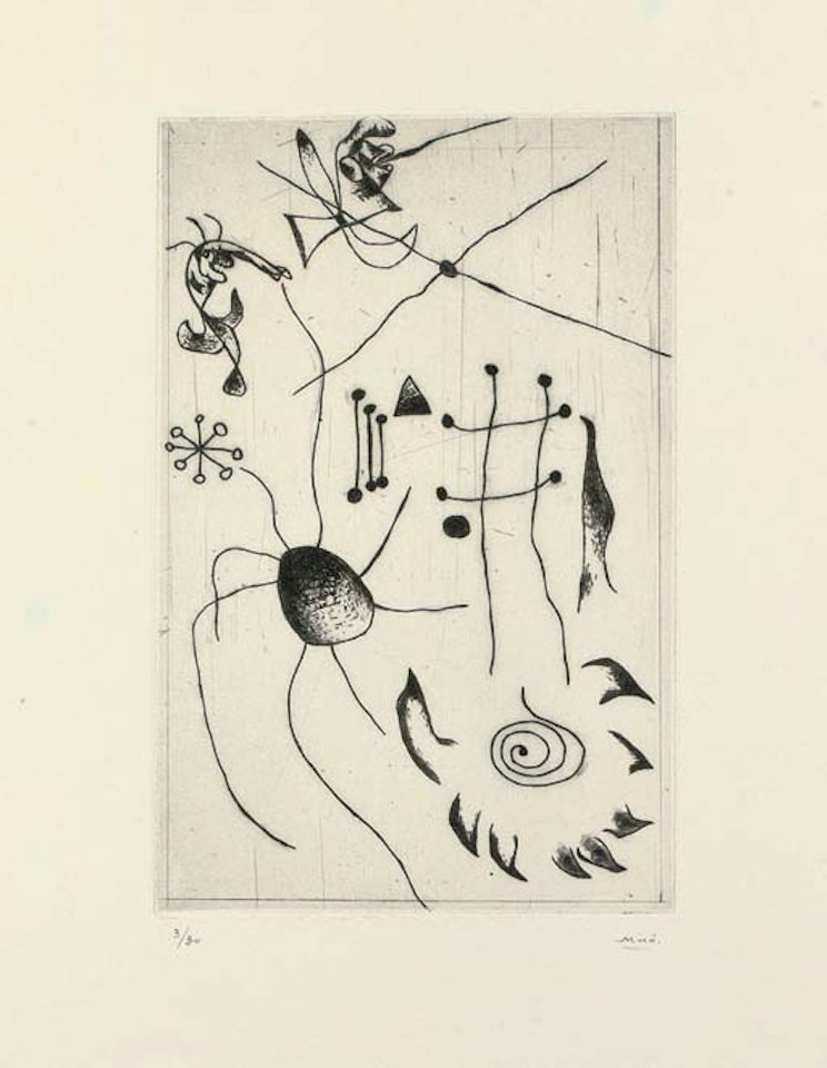 One plate, from Série Noire et Rouge (D. 32) by Joan Miró
