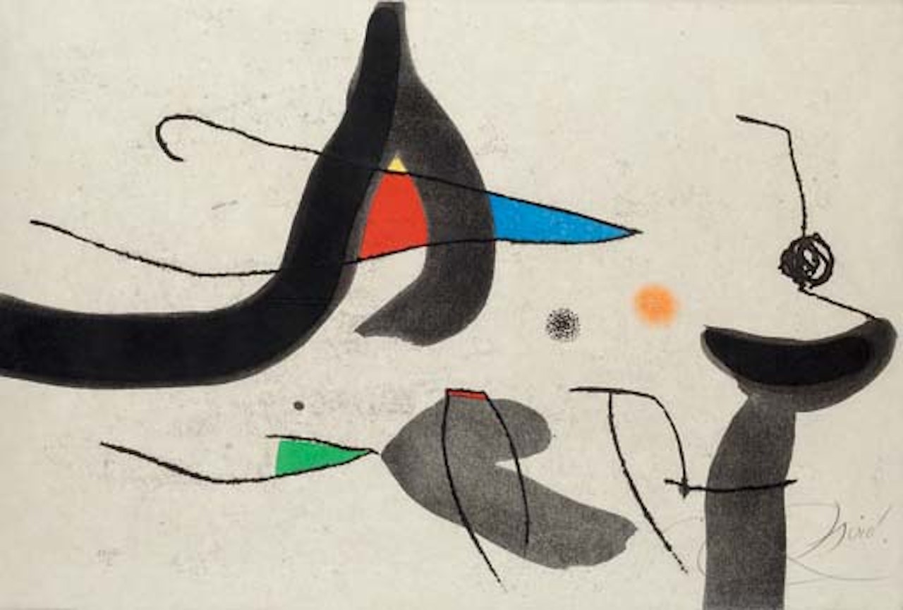 One plate, from Le Marteau sans Maitre (D. 969 C. books 216) by Joan Miró