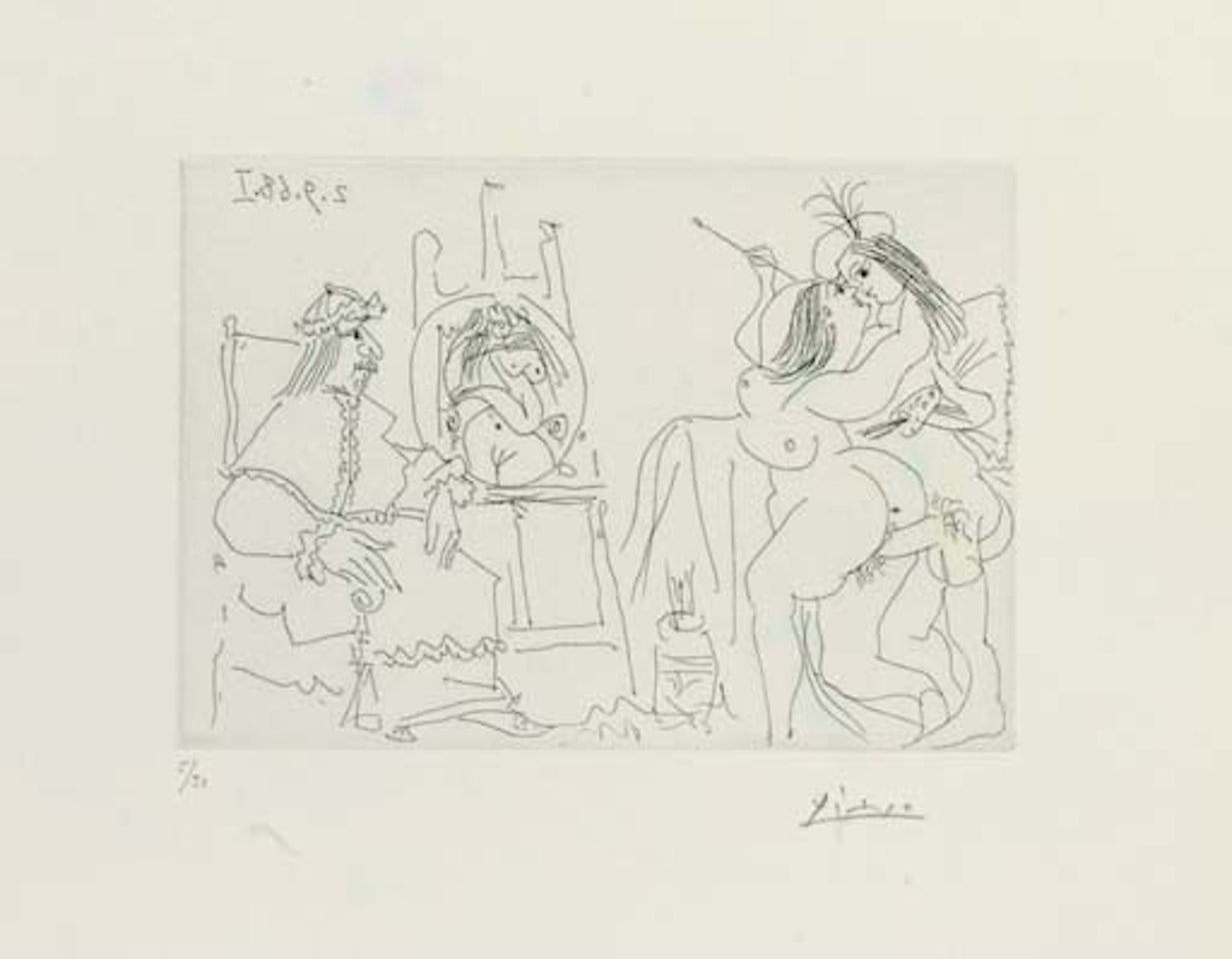 Raphaël et la Fornarina IX: Le Pape arrive, from Series 347 (B. 1785 Ba. 1802 Bb1) by Pablo Picasso