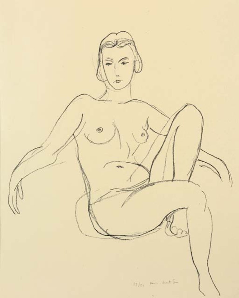 Nu assis les Bras étendus  (D.-M. 468) by Henri Matisse