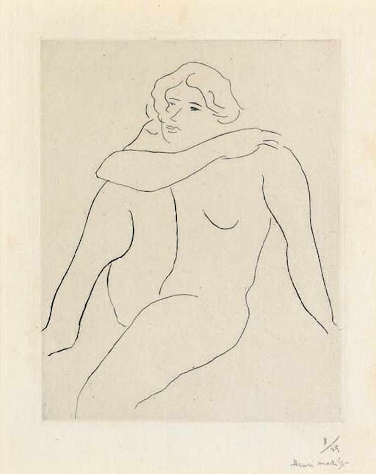 Nu assis, Bras droit reposant sur l'Epaule gauche  (D.-M. 200) by Henri Matisse