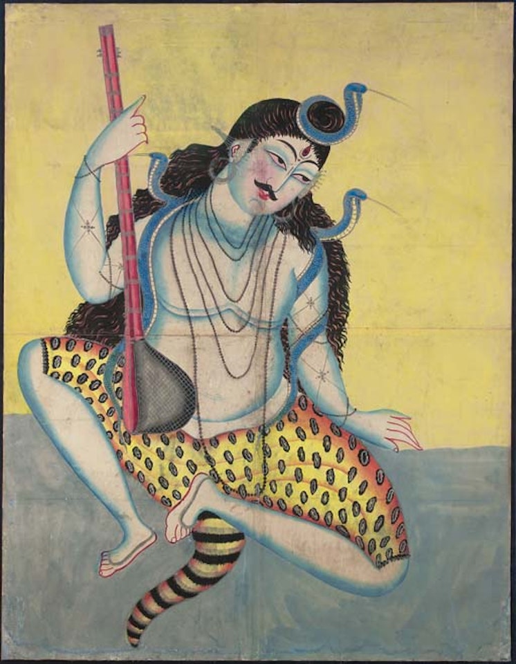 Kalighat painting of Shiva by Calcutta School