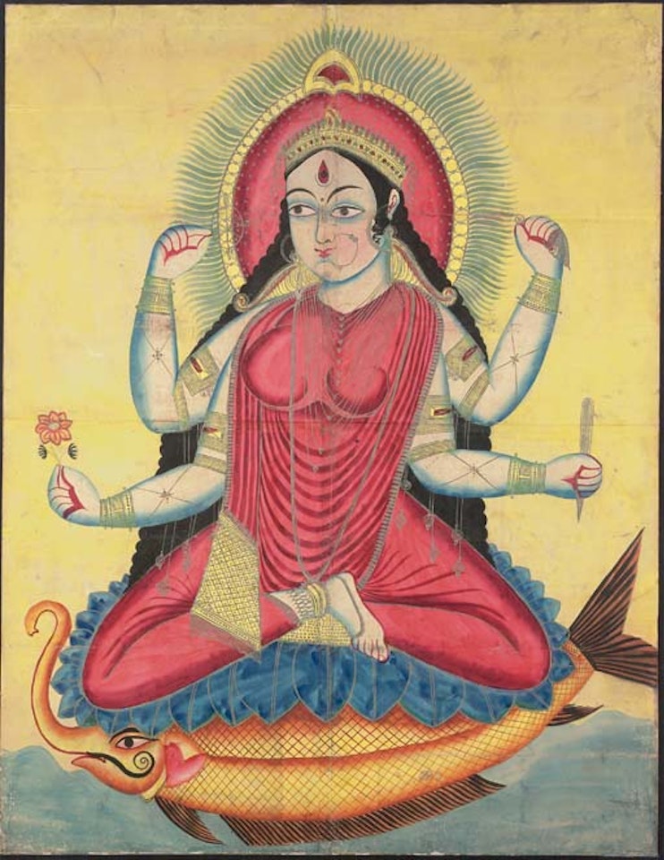 Kalighat painting of Ganga by Calcutta School