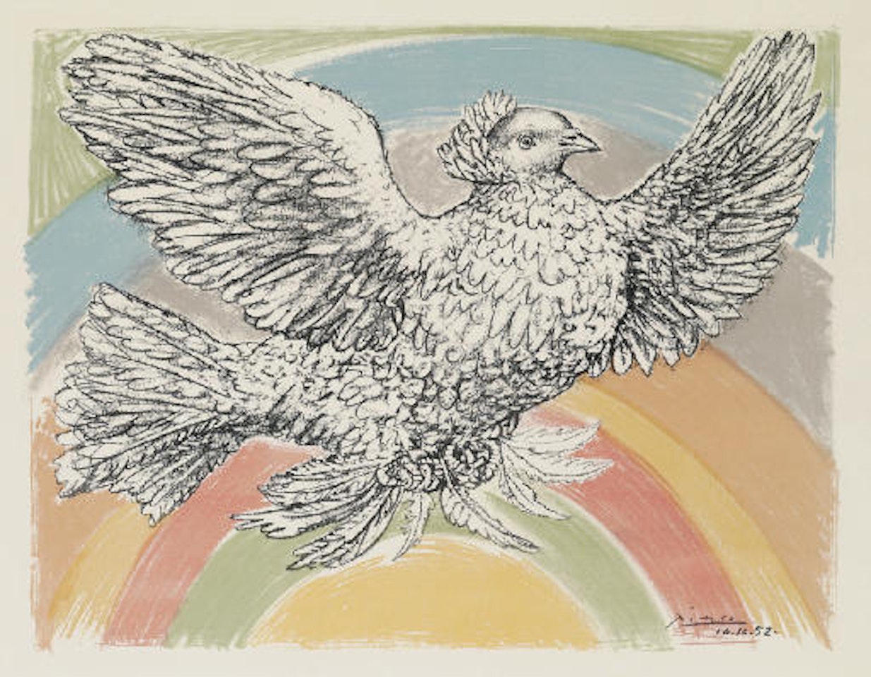 Colombe volant (à l'Arc en Ciel) (B. 712 not in M.) by Pablo Picasso