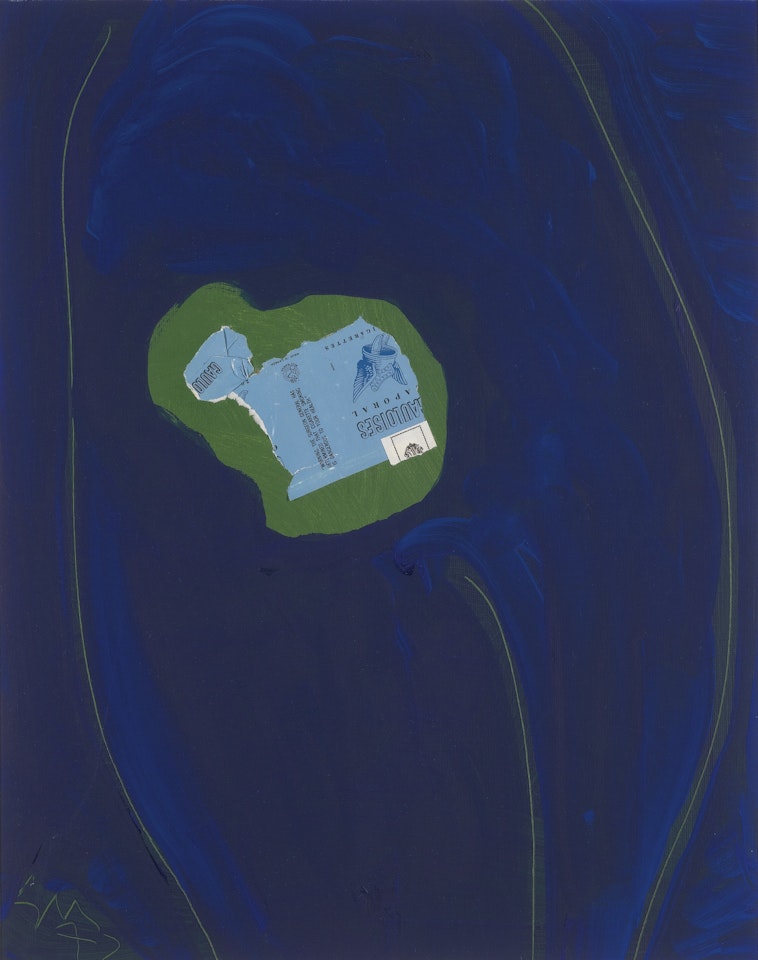 GAULOISES ON GREEN WITH ULTRAMARINE NO. 3 by Robert Motherwell