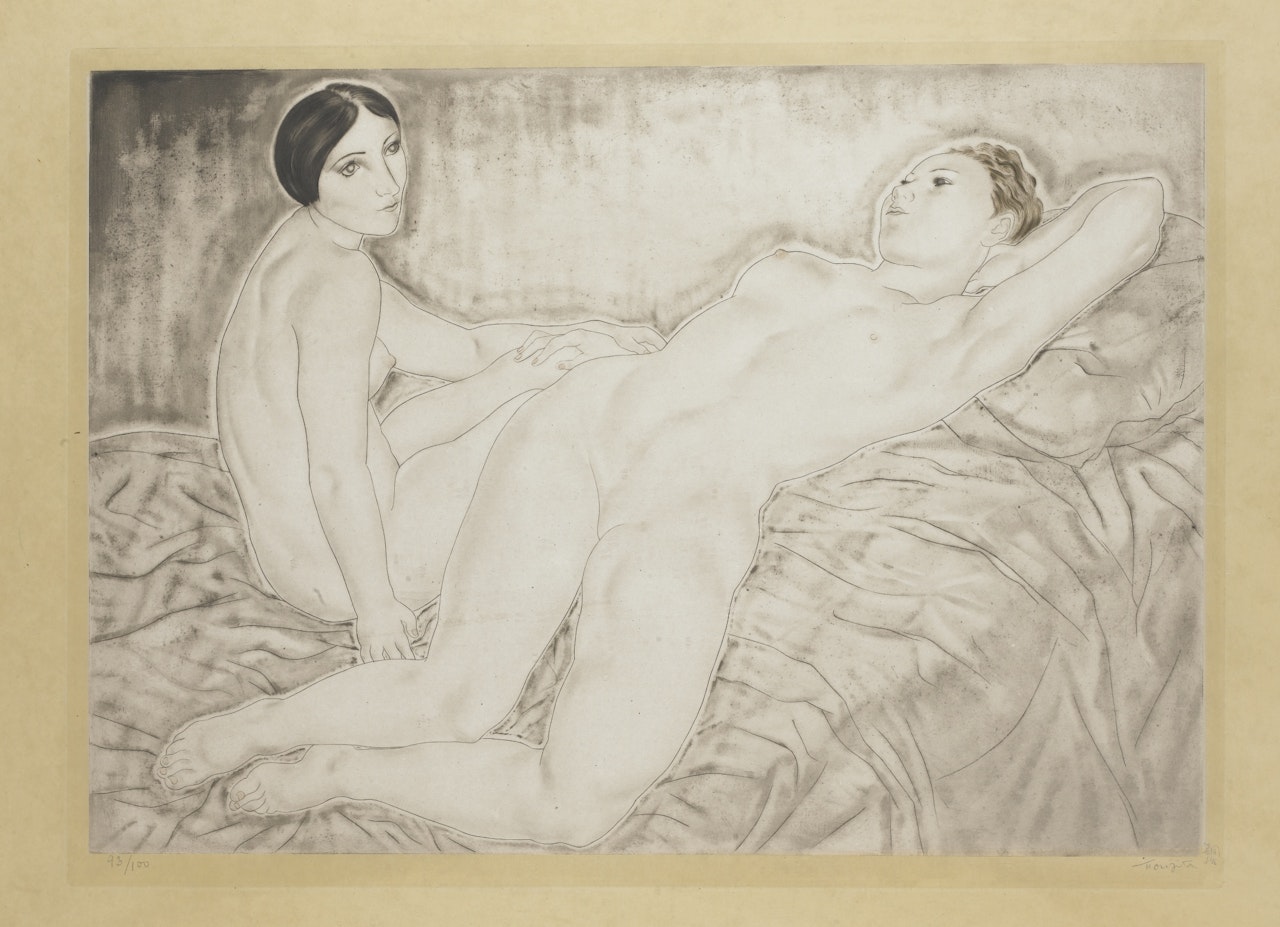 LES DEUX AMIES (BUISSON 26.204) by Leonard Tsuguharu Foujita