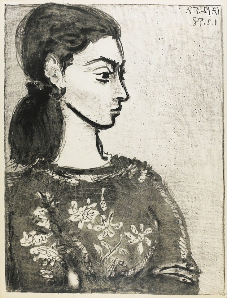 FEMME AU CORSAGE À FLEURS (B. 847; M., PP. 307) by Pablo Picasso