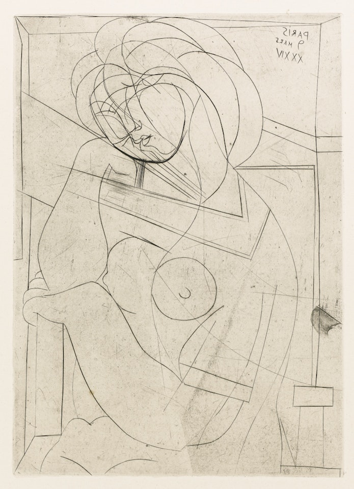 FEMME NUE ASSISE, LA TÊTE APPUYÉE SUR LA MAIN (B. 218; BA. 423) by Pablo Picasso