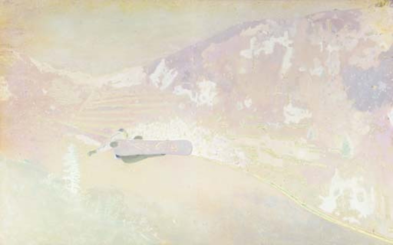 Pink mountain by Peter Doig