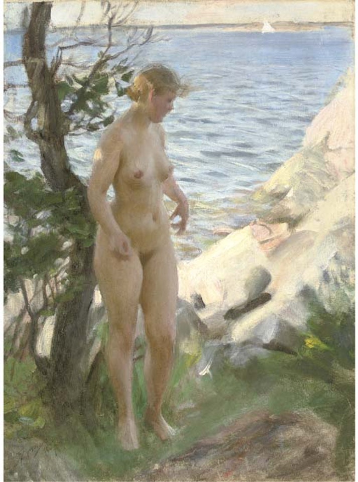 Nude at the beach by Anders Zorn