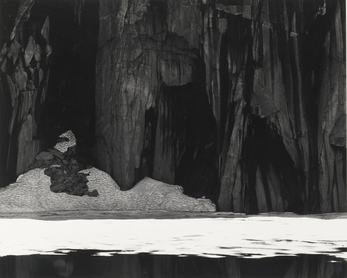 FROZEN LAKE AND CLIFFS, KAWEAH GAP, SEQUOIA NATIONAL PARK, CA by Ansel Adams