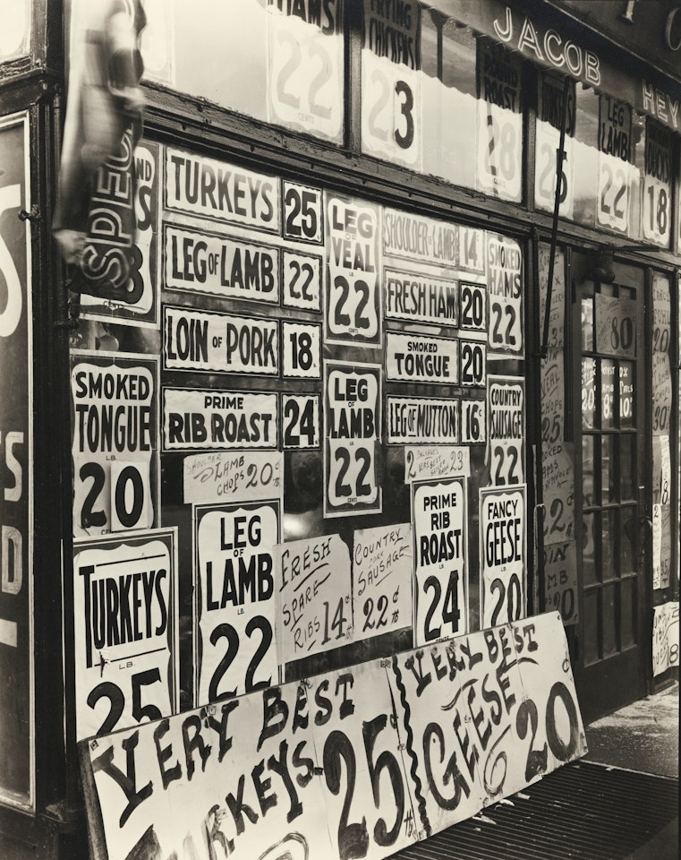 JACOB HEYMANN BUTCHER SHOP, 345 SIXTH AVENUE, NEW YORK by Berenice Abbott