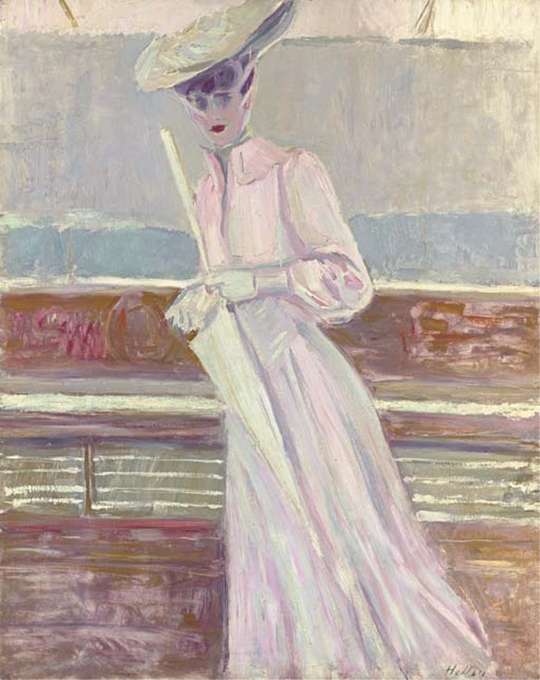 Madame Helleu on the yacht Etoile by Paul César Helleu