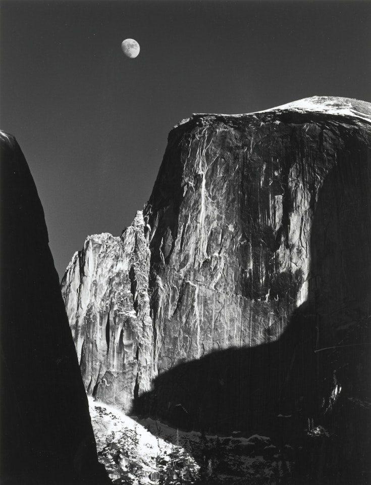 MOON & HALF DOME, YOSEMITE NATIONAL PARK' by Ansel Adams