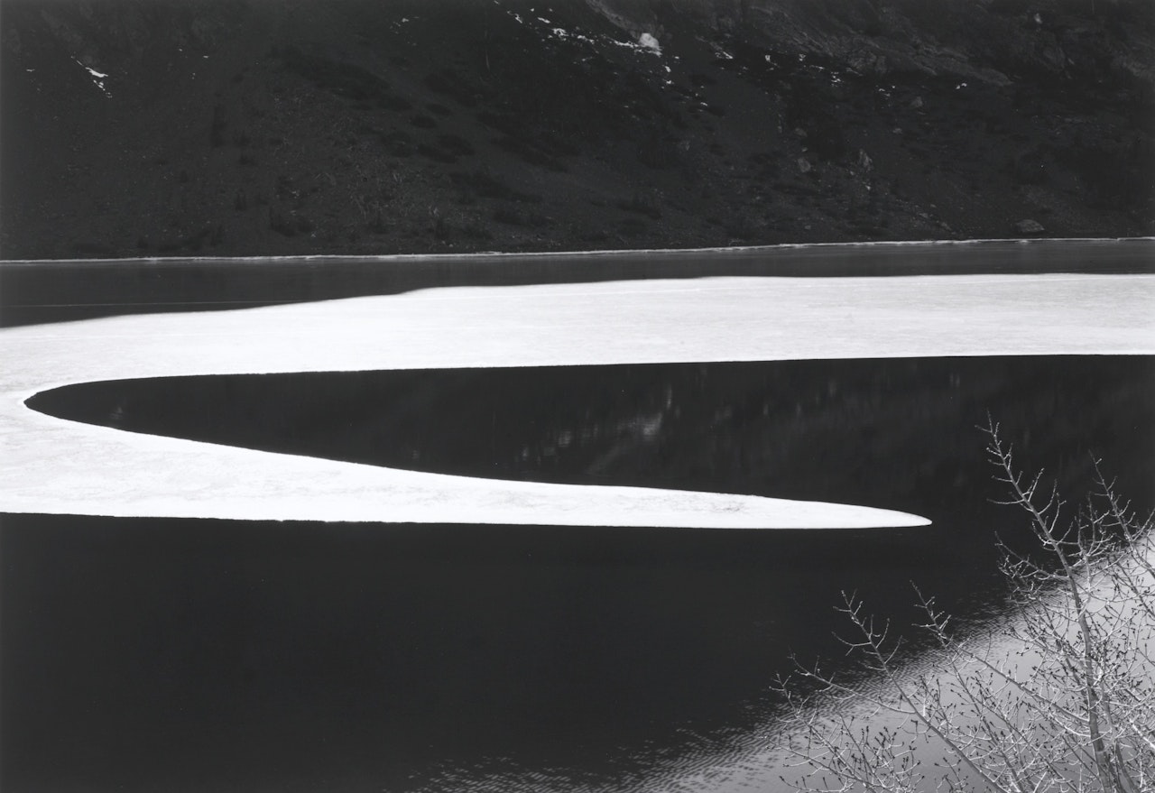ICE ON LAKE, SIERRA NEVADA, CALIFORNIA' by Ansel Adams