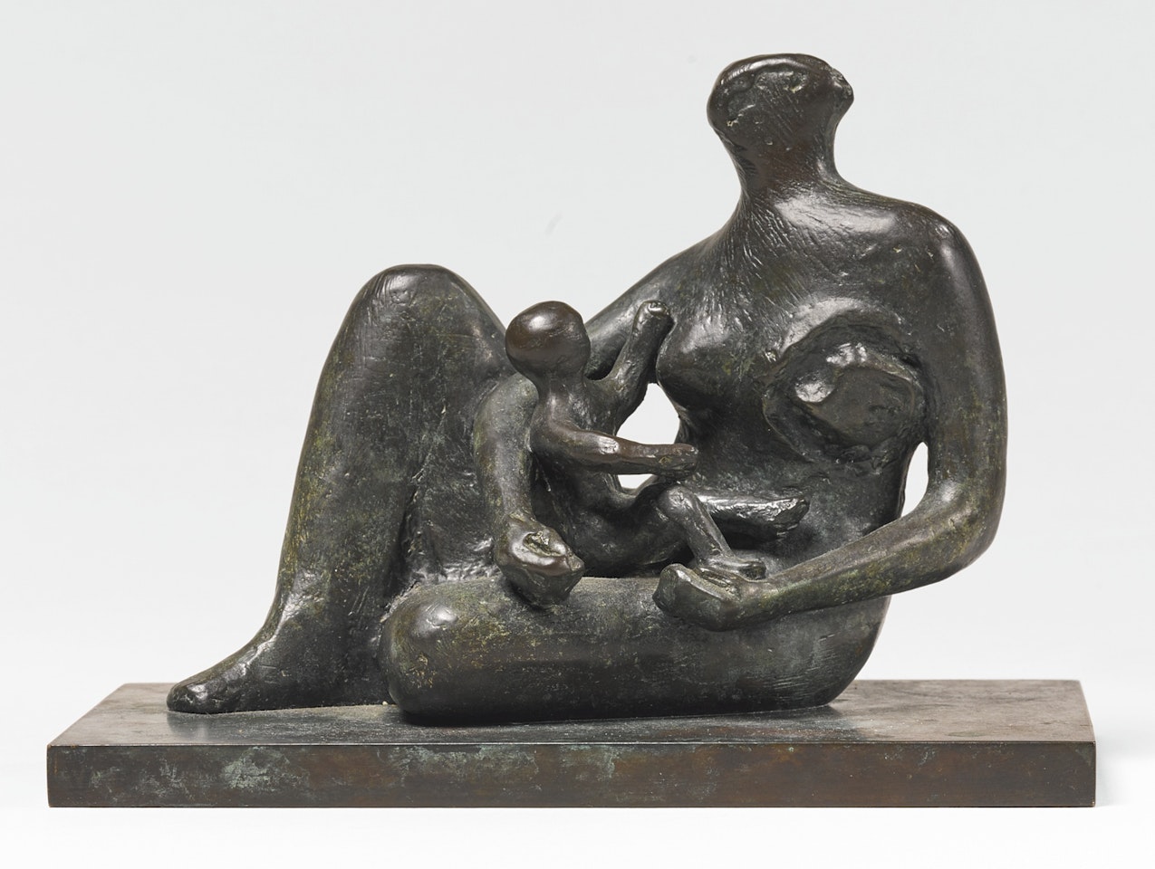 SEMI-SEATED MOTHER AND CHILD by Henry Moore
