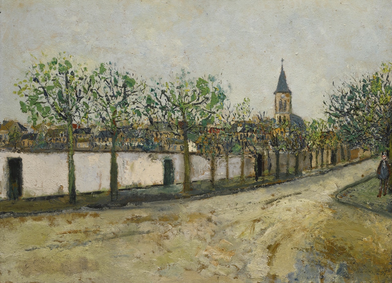 ÉGLISE ET RUE DE MONTMAGNY by Maurice Utrillo