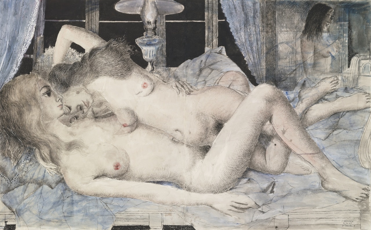 LES DEUX AMIES by Paul Delvaux