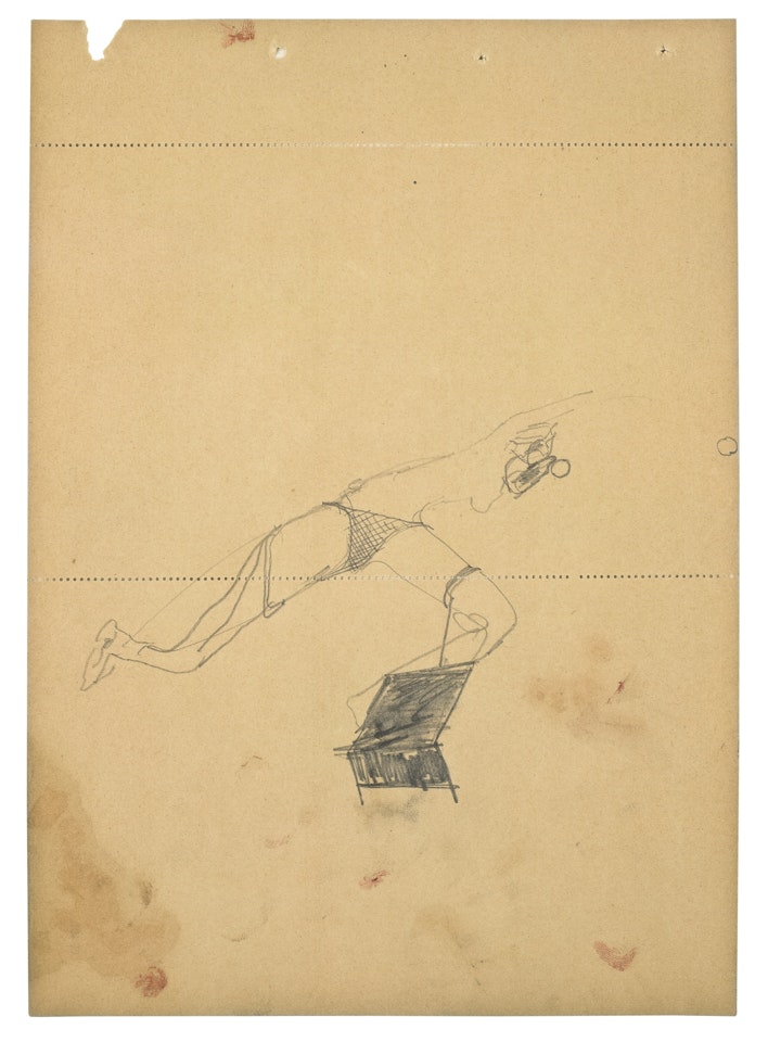 AKTRICE MIT FILZWINKEL (ACTRESS WITH FELT CORNER) by Joseph Beuys