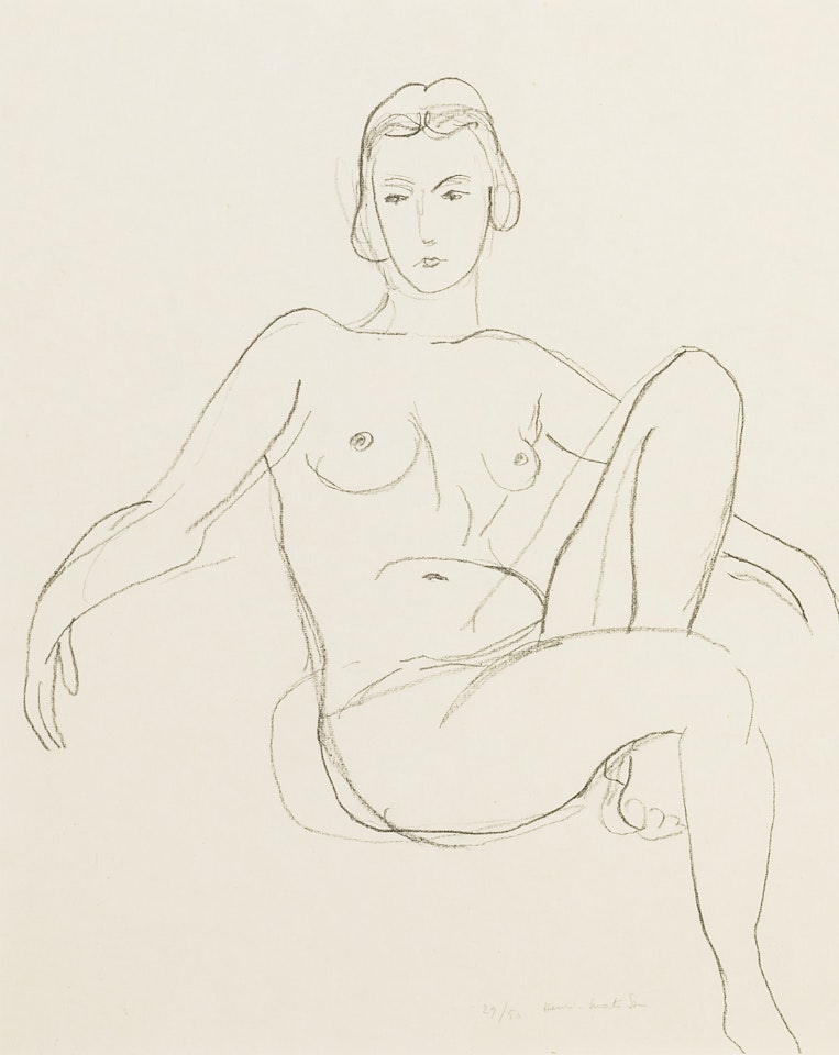 NU ASSIS LE BRAS ÉTENDUS (D. 468) by Henri Matisse