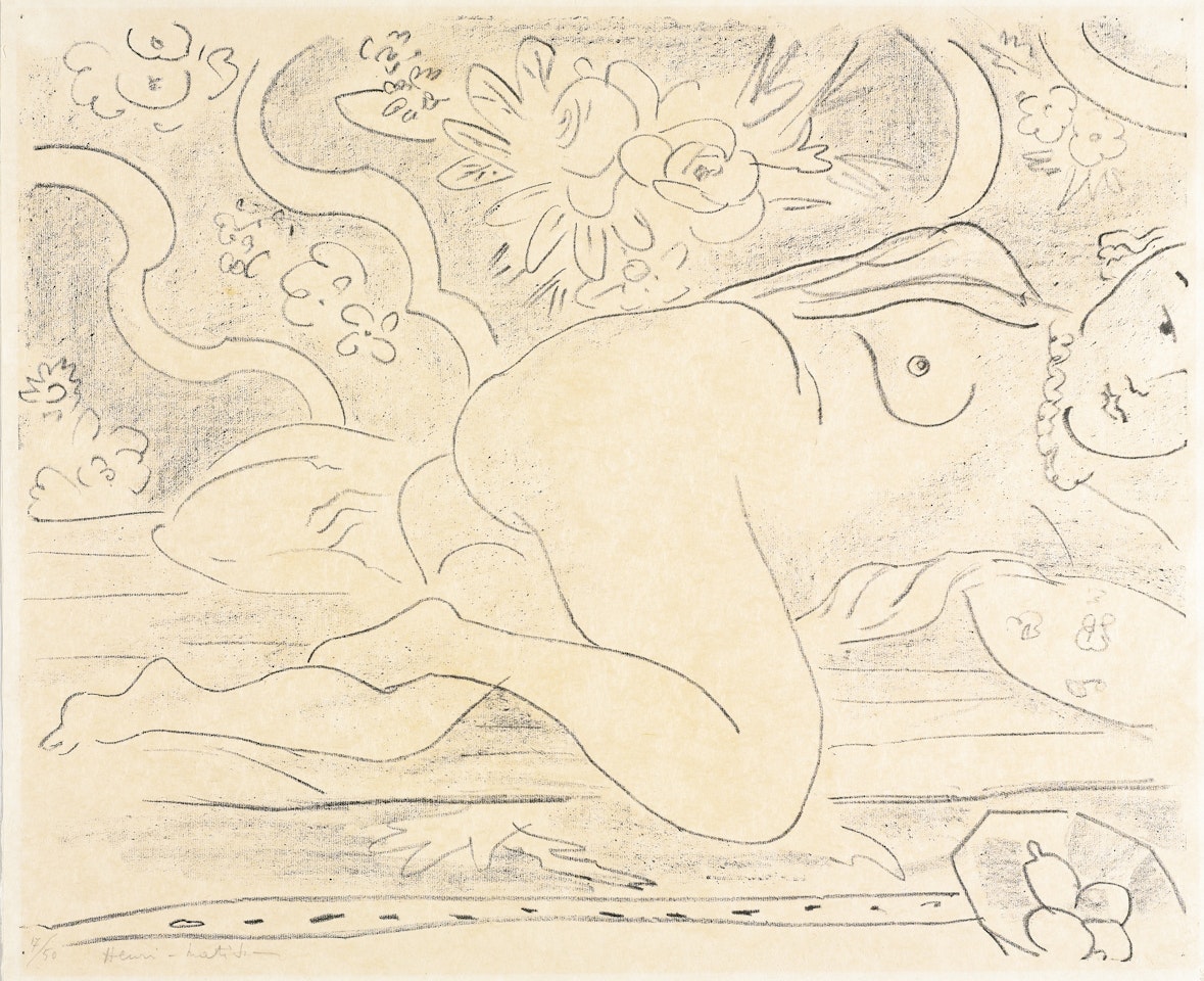 NU COUCHÉ À LA COUPE DE FRUITS (D. 475) by Henri Matisse