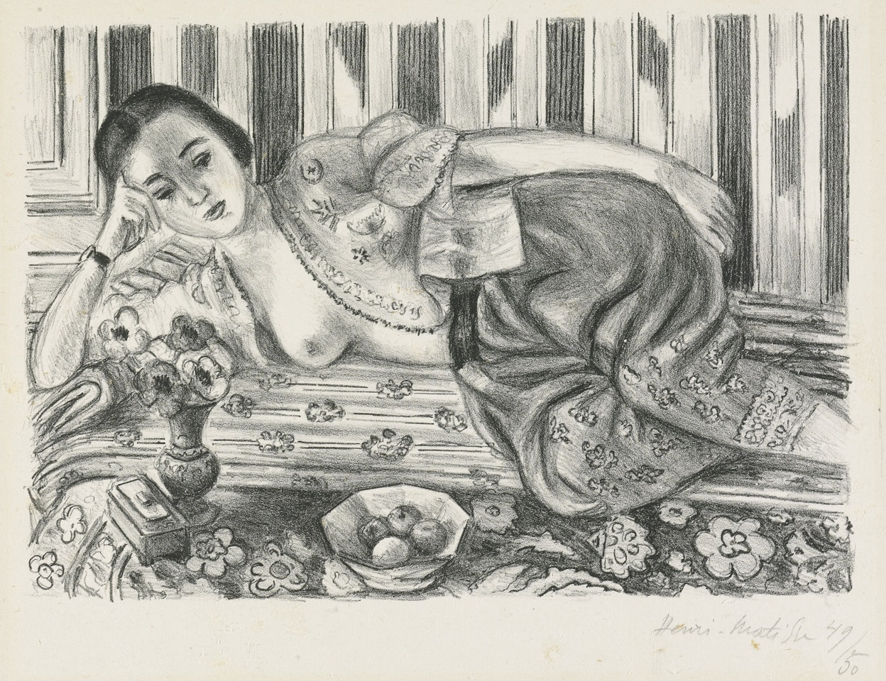 ODALISQUE À LA CULOTTE DE SATIN ROUGE (D. 456) by Henri Matisse