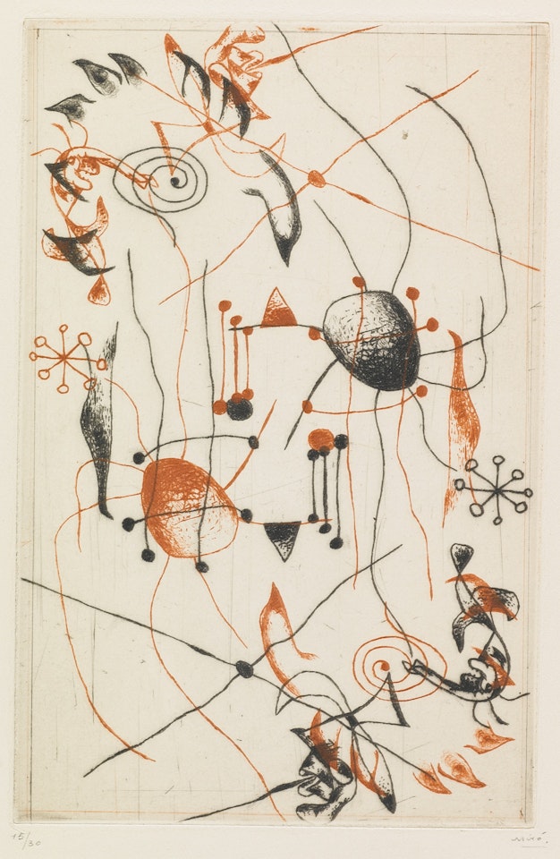 SÉRIE NOIR ET ROUGE: PLATE III (DUPIN 34) by Joan Miró