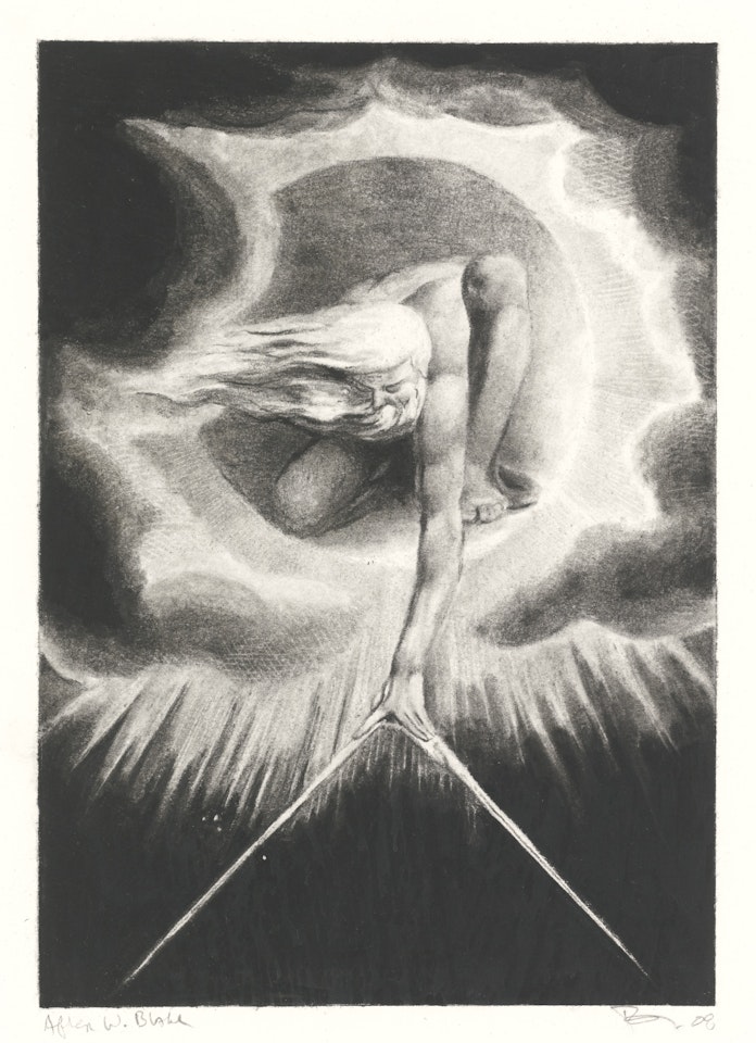 UNTITLED (AFTER BLAKE - ANCIENT OF DAYS/GOD AS AN ARCHITECT, 1794) by Robert Longo