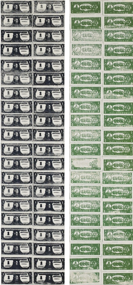 FRONT AND BACK DOLLAR BILLS by Andy Warhol