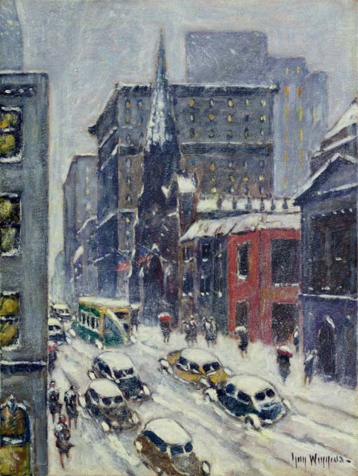 5th Avenue, winter, New York City by Guy Carleton Wiggins