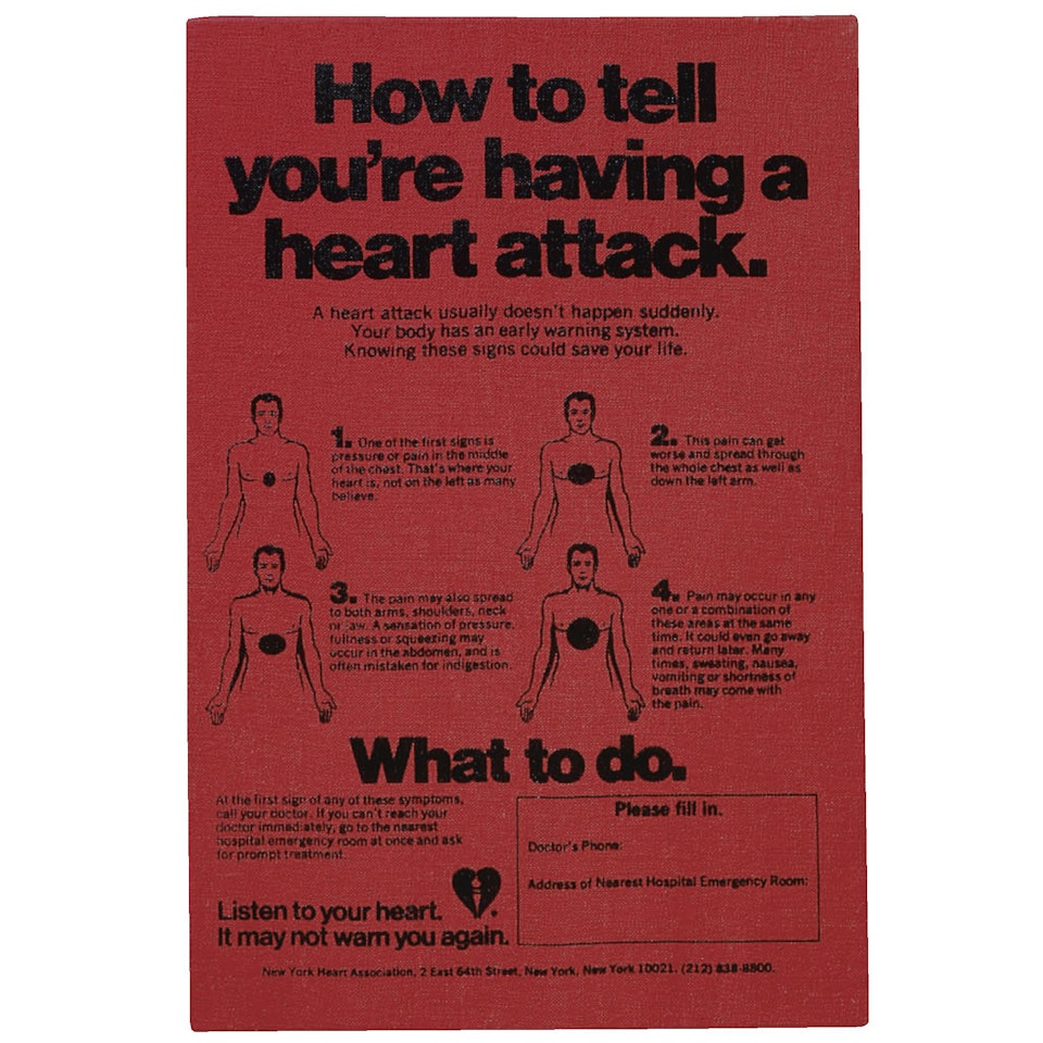 How to tell you're having a heart attack by Andy Warhol