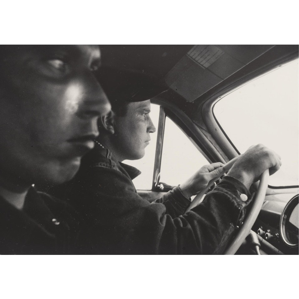 Hitchhikers Leaving Blackfoot, Idaho Towards Butte, Mon. by Robert Frank