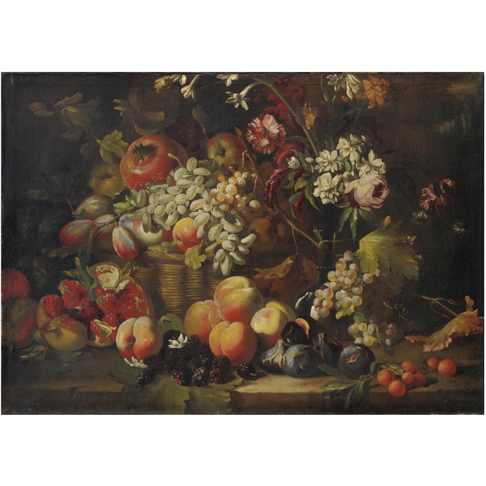 Natura Morta Di Frutta E Fiori Con Melograni E More by Abraham Brueghel