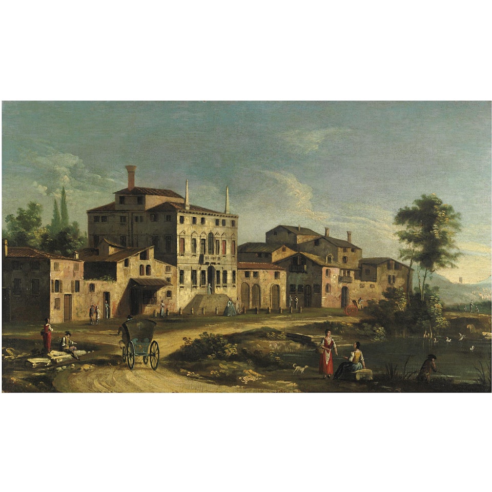 Veduta Di Un Borgo Con Palazzo Gentilizio by Michele Marieschi