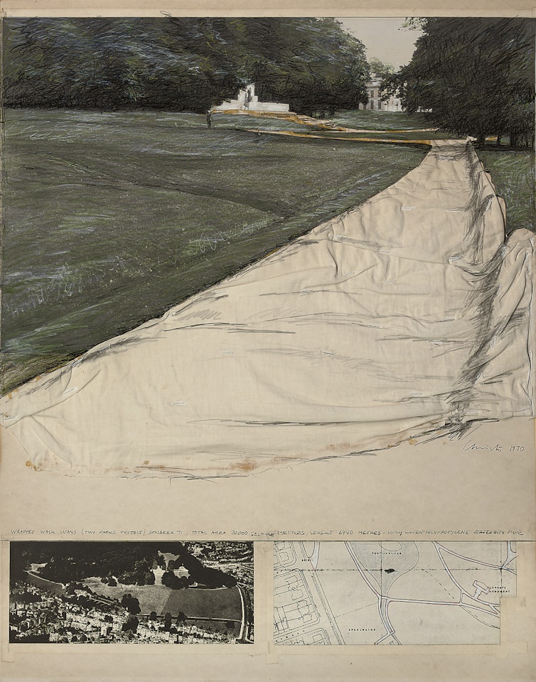 Wrapped Walk Ways (Two Parks Project), Project for Sonsbeek, Arnheim, Holland by Christo