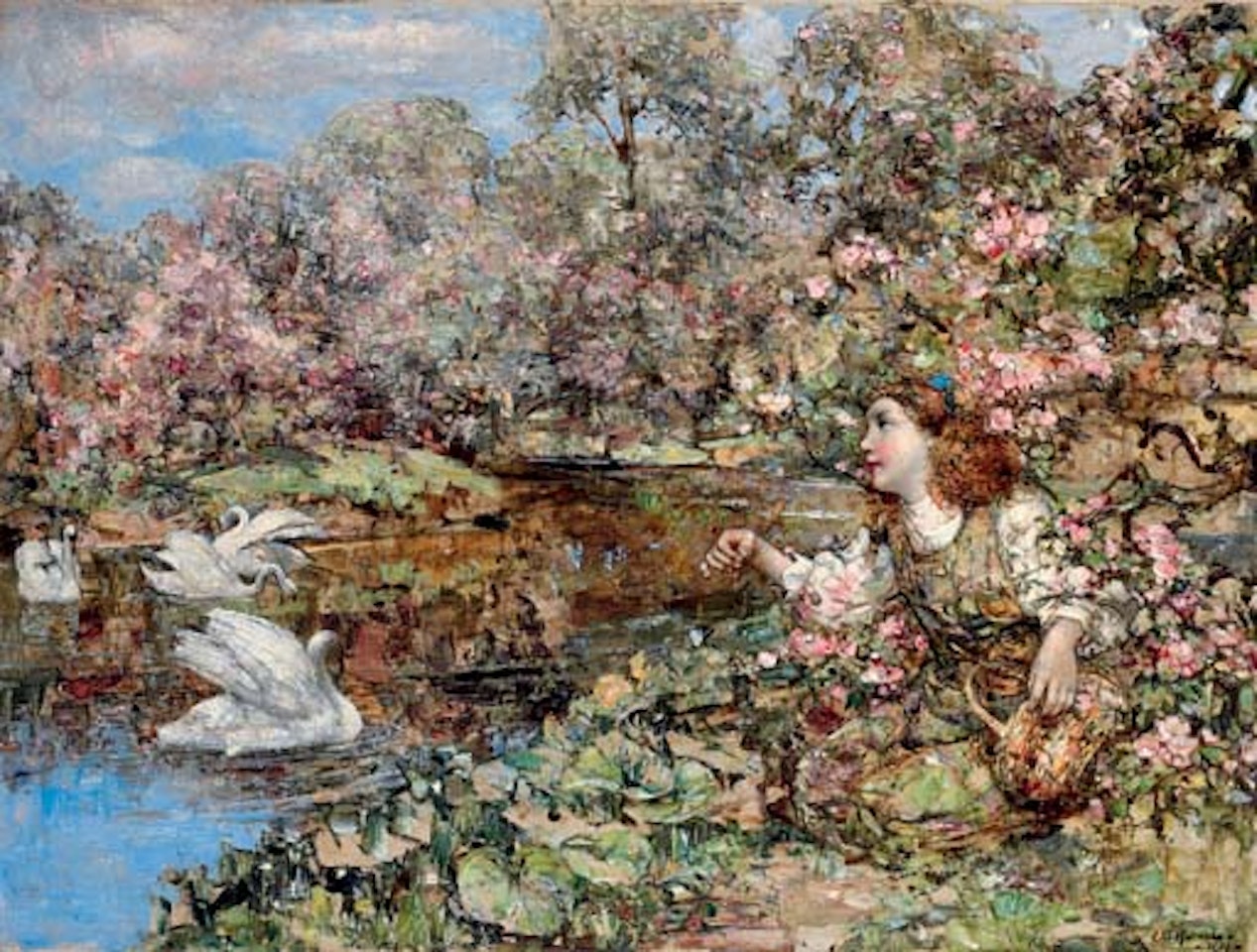 Swan Pond by Edward Atkinson Hornel