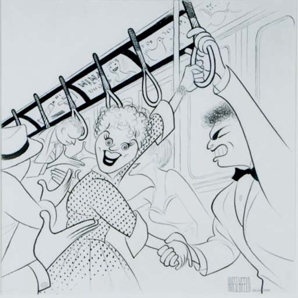 Judy Holiday on a Subway by Al Hirschfeld