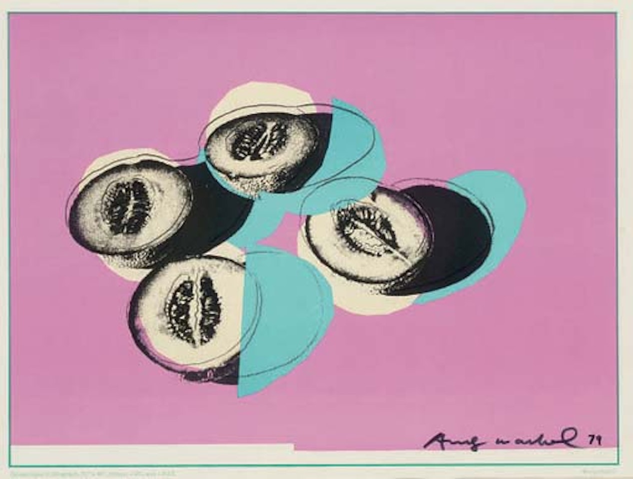 Announcements for  Space Fruit: Still Lifes  (F 198 and 201) by Andy Warhol