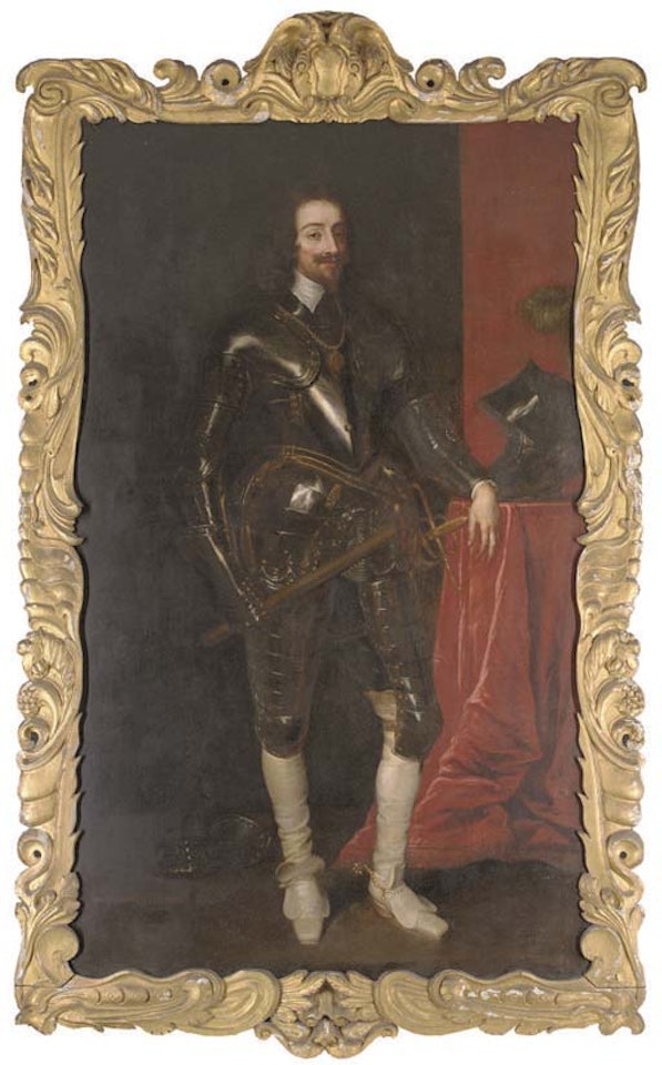 Portrait of King Charles I, full-length, in armour, his right arm holdL11ing a baton by Anthony van Dyck