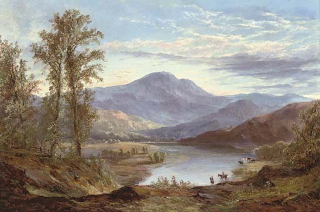 Indian hunters at a river in the Rockies by Alfred Jacob Miller